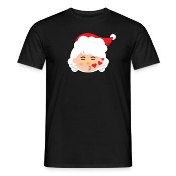Frau Claus Emoticons blasen Küsse Weihnachten - Männer T-Shirt - Schwarz - Vorne - AI Model Male 178 light (178cm)