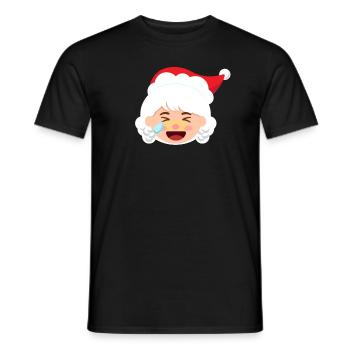 Mrs. Claus Emoticons weinen lauglaut Weihnachten - Männer T-Shirt - Schwarz - Vorne - AI Model Male 178 light (178cm)