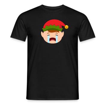 Elf Emoticons weinen Elf Funny Christmas ElfWeihna - Männer T-Shirt - Schwarz - Vorne - AI Model Male 178 light (178cm)