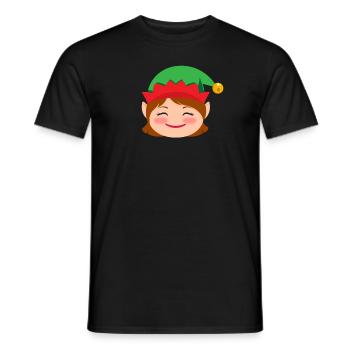 Mädchen Elf Emoticons erröten Mädchen Elf Weihnach - Männer T-Shirt - Schwarz - Vorne - AI Model Male 178 light (178cm)