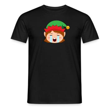 Mädchen Elf Emoticons, die laut Elf Weihnachten ru - Männer T-Shirt - Schwarz - Vorne - AI Model Male 178 light (178cm)