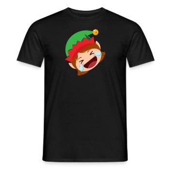 Mädchen Elf Emoticons rollen auf dem Boden lachen - Männer T-Shirt - Schwarz - Vorne - AI Model Male 178 light (178cm)