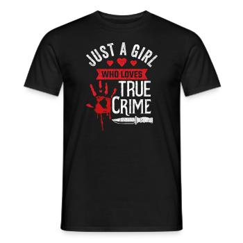 Juste une fille qui true crime dames vrai - T-shirt homme - noir - Devant - AI Model Male 178 light (178cm)
