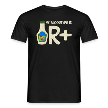 Mein Bloodype ist eine positive Ranch -Dressing - Männer T-Shirt - Schwarz - Vorne - AI Model Male 178 light (178cm)