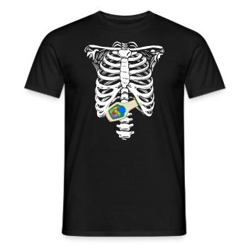 Skeleton Rippcage Ranch Funny Ranch DressingSkele - Men's T-Shirt - black - Front - AI Model Male 178 light (178cm)