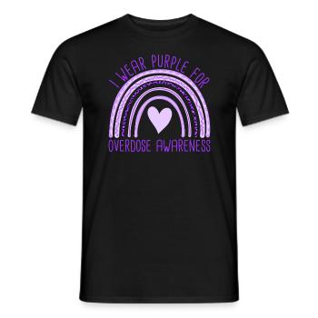 Je porte du violet pour la sensibilisation aux surdoses - T-shirt homme - noir - Devant - AI Model Male 178 light (178cm)