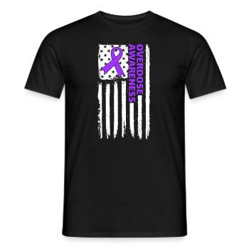 Sensibilisation aux surdoses American Flag Overdose - T-shirt homme - noir - Devant - AI Model Male 178 light (178cm)