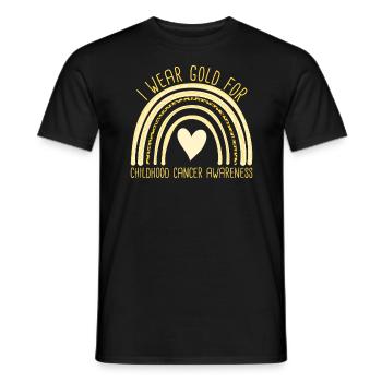 Ich trage Gold für das Bewusstsein von Krebs bei K - Männer T-Shirt - Schwarz - Vorne - AI Model Male 178 light (178cm)