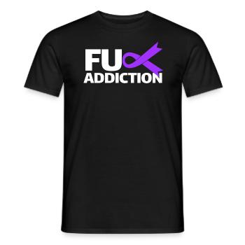 Fuck Addiction Sensibilisation à l’overdose - T-shirt homme - noir - Devant - AI Model Male 178 light (178cm)