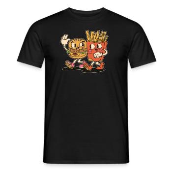 Combo Cheeseburger et Frites Cheese Burger - T-shirt homme - noir - Devant - AI Model Male 178 light (178cm)