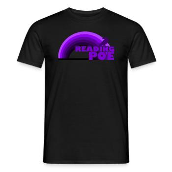 Reading Poe Raven Emo Regenbogen Edgar Allan Poe - Männer T-Shirt - Schwarz - Vorne - AI Model Male 178 light (178cm)