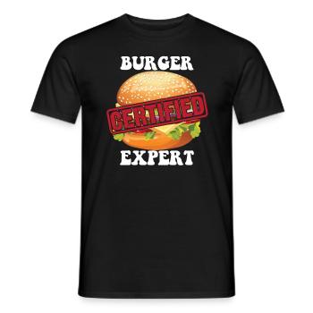 Certifié Burger Expert Burger Foodie Chees - T-shirt homme - noir - Devant - AI Model Male 178 light (178cm)