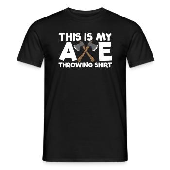 Dies ist mein Axtwurfs Hemd lustiges Axt werfendas - Männer T-Shirt - Schwarz - Vorne - AI Model Male 178 light (178cm)