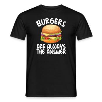 Les hamburgers sont toujours la réponse au cheeseburger Liebhab - T-shirt homme - noir - Devant - AI Model Male 178 light (178cm)