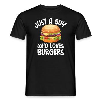 Juste un gars qui aime le hamburger cheeseburgerdrôle - T-shirt homme - noir - Devant - AI Model Male 178 light (178cm)