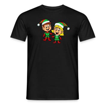 Elfes De Noël Pyjama Garçons Filles Enfants Mignon Nous - T-shirt homme - noir - Devant - AI Model Male 178 light (178cm)