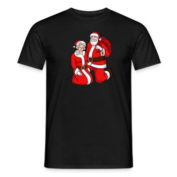Weihnachten Weihnachtsmann und Frau Claus Kinder W - Männer T-Shirt - Schwarz - Vorne - AI Model Male 178 light (178cm)