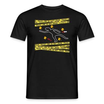 Victime Meurtre Scène De Crime Craie Contour Véritable Crime Scène Craie - T-shirt homme - noir - Devant - AI Model Male 178 light (178cm)