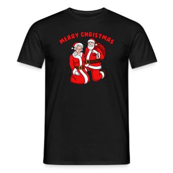 Frohe Weihnachten Santa und Frau Claus Weihnachten - Männer T-Shirt - Schwarz - Vorne - AI Model Male 178 light (178cm)