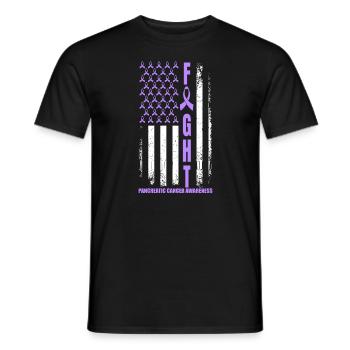 Lutte contre le cancer du pancréas USA Cancer du pancréas - T-shirt homme - noir - Devant - AI Model Male 178 light (178cm)