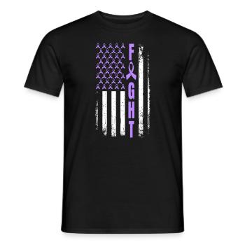 Lutte contre le cancer du pancréas USA Cancer du pancréas - T-shirt homme - noir - Devant - AI Model Male 178 light (178cm)