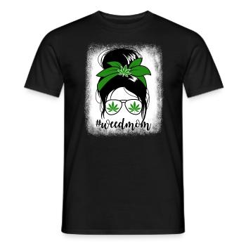 Weed Mama Messy Bun Marihuana Raucher Mutter #weed - Männer T-Shirt - Schwarz - Vorne - AI Model Male 178 light (178cm)