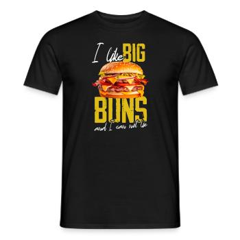 Ich mag große Brötchen und ich kann Burger FoodieB - Männer T-Shirt - Schwarz - Vorne - AI Model Male 178 light (178cm)