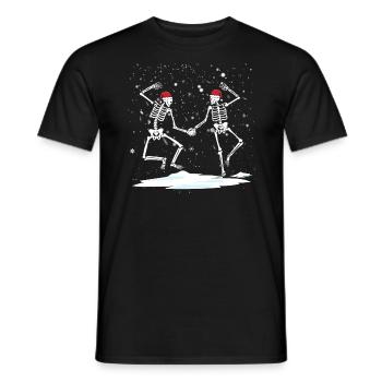 Tanzende Weihnachtsskelette Gothetanz -Skelette - Männer T-Shirt - Schwarz - Vorne - AI Model Male 178 light (178cm)