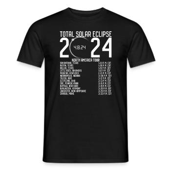Nordamerika -Tour 2024 Totality Solar Eclipse - Männer T-Shirt - Schwarz - Vorne - AI Model Male 178 light (178cm)