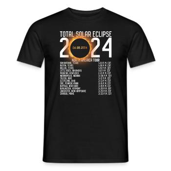 Nordamerika -Tour 2024 Totality Solar Eclipse - Männer T-Shirt - Schwarz - Vorne - AI Model Male 178 light (178cm)