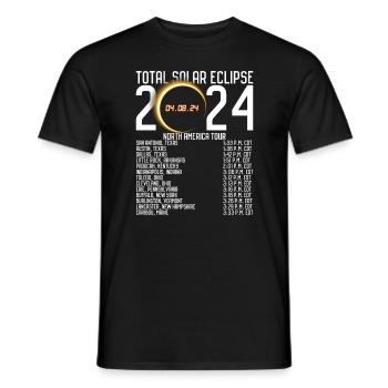 Nordamerika -Tour 2024 Totality Solar Eclipse - Männer T-Shirt - Schwarz - Vorne - AI Model Male 178 light (178cm)