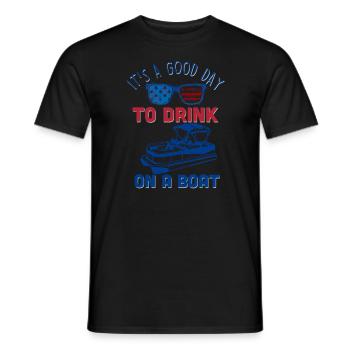 Es ist ein guter Tag, um auf einem Boot 4. Juli zu - Männer T-Shirt - Schwarz - Vorne - AI Model Male 178 light (178cm)