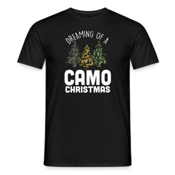 Ich träume von einer Camo -Weihnachts -TarnungHemd - Männer T-Shirt - Schwarz - Vorne - AI Model Male 178 light (178cm)