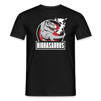 Highasaurus High Dino Marihuana Raucherdinosaurier - Männer T-Shirt - Schwarz - Vorne - AI Model Male 178 light (178cm)