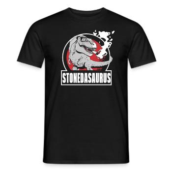 Stonedasaurus High Dino Marihuana Rauchen Dinosaur - Männer T-Shirt - Schwarz - Vorne - AI Model Male 178 light (178cm)
