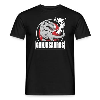 Ganjasaurus High Dino Marihuana Dinosaurier rauche - Männer T-Shirt - Schwarz - Vorne - AI Model Male 178 light (178cm)