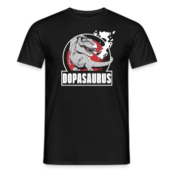 Dopasaurus High Dino Marihuana Rauchen Dinosaurier - Männer T-Shirt - Schwarz - Vorne - AI Model Male 178 light (178cm)