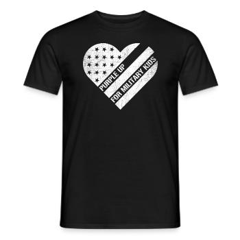 Lila up für Military Kids Heart USA Flagge - Männer T-Shirt - Schwarz - Vorne - AI Model Male 178 light (178cm)