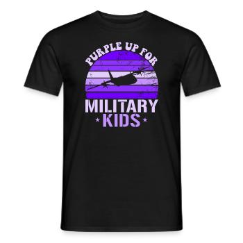 Lila up für Militärkinder C-130 Hercules Kinder - Männer T-Shirt - Schwarz - Vorne - AI Model Male 178 light (178cm)