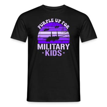 Lila für Militärkinder F-15 Eagle Purple up - Männer T-Shirt - Schwarz - Vorne - AI Model Male 178 light (178cm)