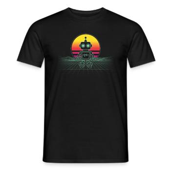 Vaporwave Sunset Robot Engineer Robotics Klasse - Männer T-Shirt - Schwarz - Vorne - AI Model Male 178 light (178cm)