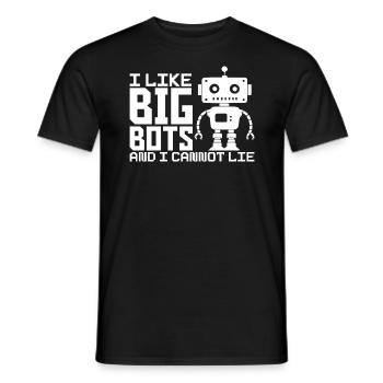Ich mag große Bots und kann Roboteringenieur nicht - Männer T-Shirt - Schwarz - Vorne - AI Model Male 178 light (178cm)