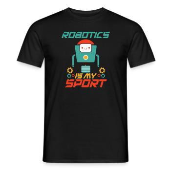 Robotik ist mein Sport, der lustige Roboter -Ingen - Männer T-Shirt - Schwarz - Vorne - AI Model Male 178 light (178cm)