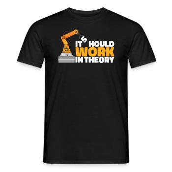 Es sollte theoretisch Roboteringenieur Robotik fun - Männer T-Shirt - Schwarz - Vorne - AI Model Male 178 light (178cm)