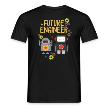 Zukünftiger Ingenieur cooler Roboter -Ingenieur Ro - Männer T-Shirt - Schwarz - Vorne - AI Model Male 178 light (178cm)