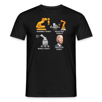 Veralteter Roboter Biden Robotik lustiges Anti -Bi - Männer T-Shirt - Schwarz - Vorne - AI Model Male 178 light (178cm)