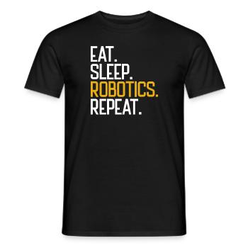 Essen Robotik essen Wiederholen Sie Roboteringenie - Männer T-Shirt - Schwarz - Vorne - AI Model Male 178 light (178cm)