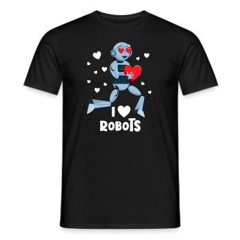 Ich liebe Roboter Red Heart Robotics Class Enginee - Männer T-Shirt - Schwarz - Vorne - AI Model Male 178 light (178cm)