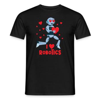 Ich liebe Robotik Red Heart Robot Engineer Robotic - Männer T-Shirt - Schwarz - Vorne - AI Model Male 178 light (178cm)