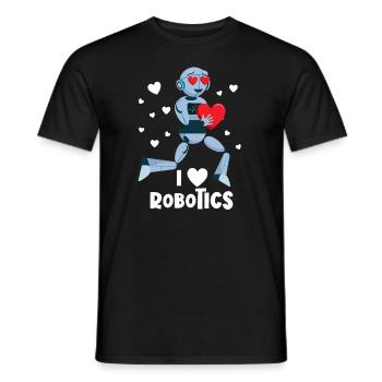 Ich liebe Robotik Red Heart Robot Engineer Robotic - Männer T-Shirt - Schwarz - Vorne - AI Model Male 178 light (178cm)